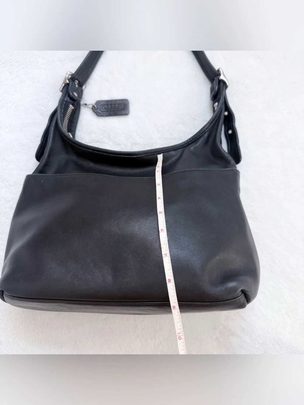 Vintage Coach 9058 Legacy Leather Black Hobo Shoulder Bag USA Black & Silver GUC - Picture 10 of 14